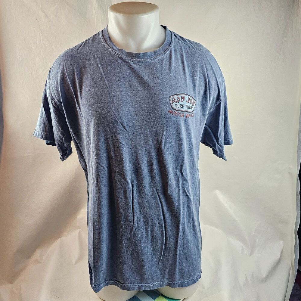 Ron Jon Surf Shop T Shirt Mens Blue Myrtle Beach Graphic Tee Beach Surf